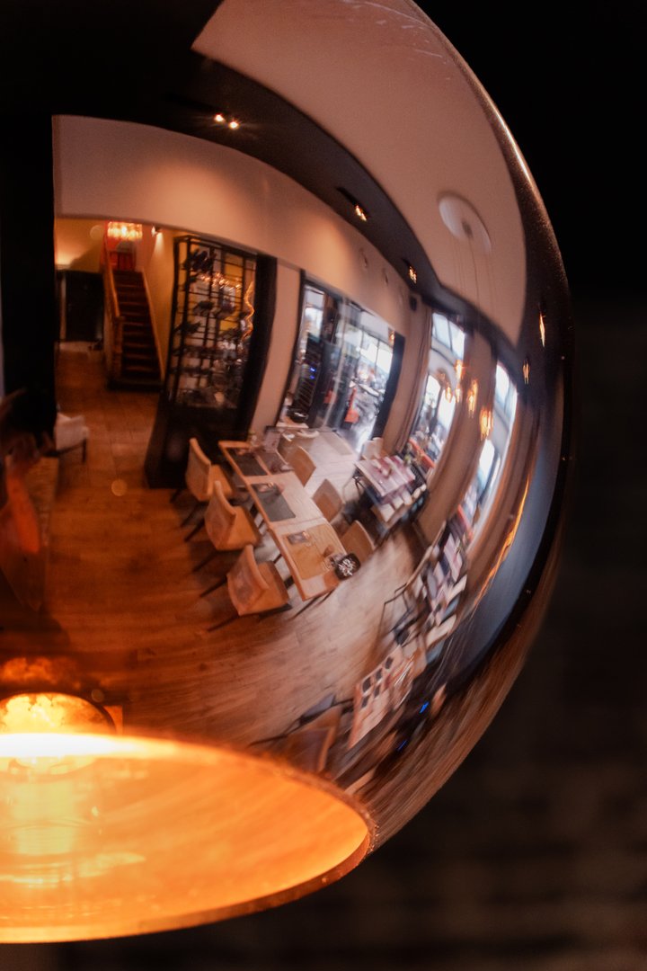 Artisan dessert with vanilla ice cream and chocolate sauce